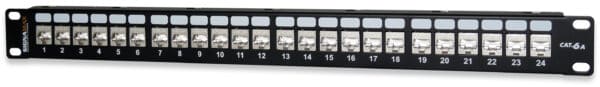 24-Port Category 6 Feed-Thru Screened HD Panel, 1 RMU