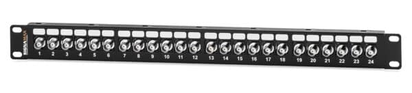 24-Port 75 Ohm BNC Feed-Thru Patch Panel, 1 RMU