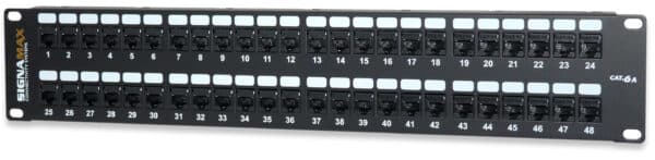 48-Port Category 6A MT-Series Unscreened Patch Panel, 2 RMU