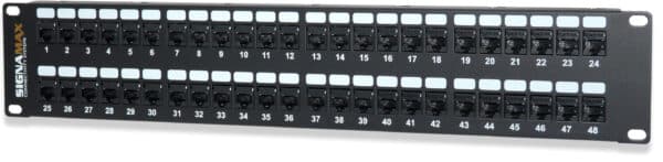 48-Port Category 5e MT-Series Unscreened Patch Panel, 2 RMU