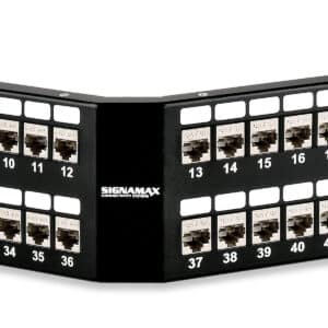 48-Port Category 6 MT-Series Screened Angled Panel, 2 RMU