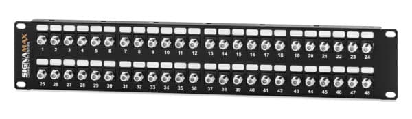 48-port 1-GHz F-Type Feed-Thru Patch Panel, 2 RMU